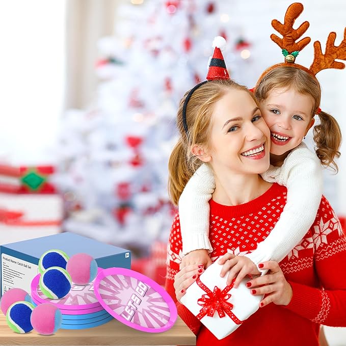 ANNKIE Toss and Catch Ball Set with 6 Paddles 6 Balls, Outdoor Toys for Kids Beach Toy Pool Toys Outdoor Yard Games for 3 4 5 6 7 8 9 10 Year Old Boys Girls, Ideal Gifts for Kids Age 3+