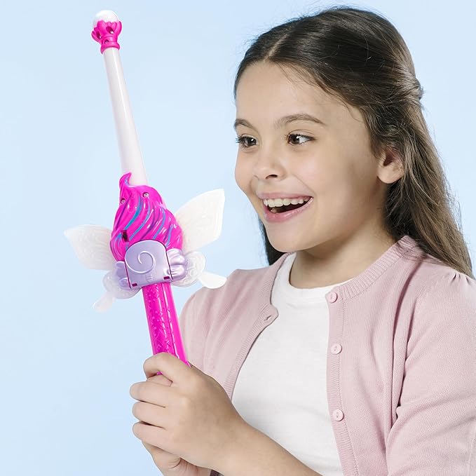 – Magic Pink Fairy Wand with Fern – Interactive Light-Up Wand with Color Screen, Fairy Wings & 60+ Spells and Animations – Ages 4+