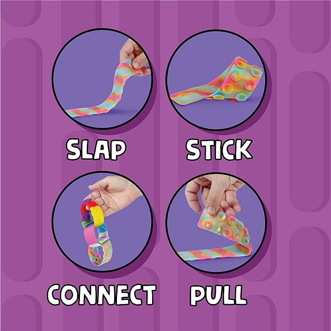 BUNMO Stocking Stuffers for Kids - Stretchy Sensory Strings - Sensory Toys for Kids - Toddler Stocking Stuffers - Hours of Fun - Sensorial Suction - 6 Pack