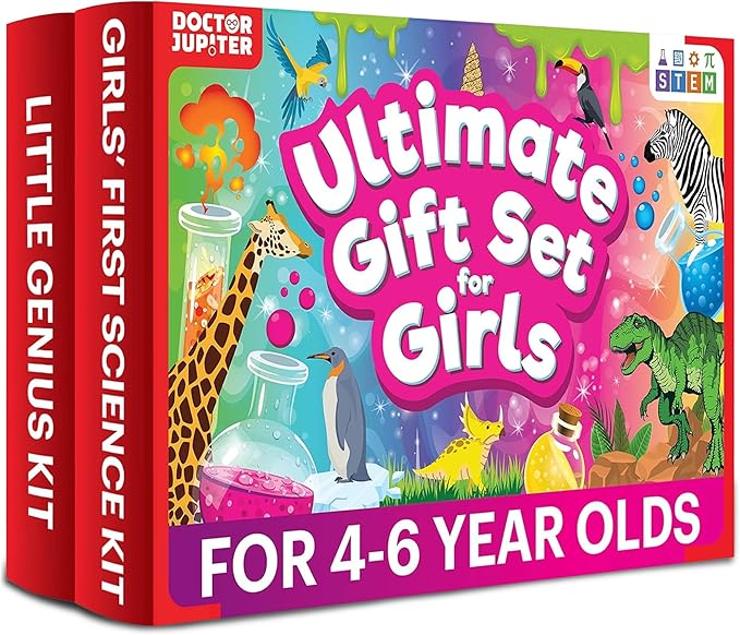 Doctor Jupiter Ultimate Gift Set for Girls| Set of Girl’s First Science Kit, Little Genius Kit for 4-6 Year Olds| Girl Birthday Gifts| STEM Learning & Education Toys for Kids Ages 4,5,6