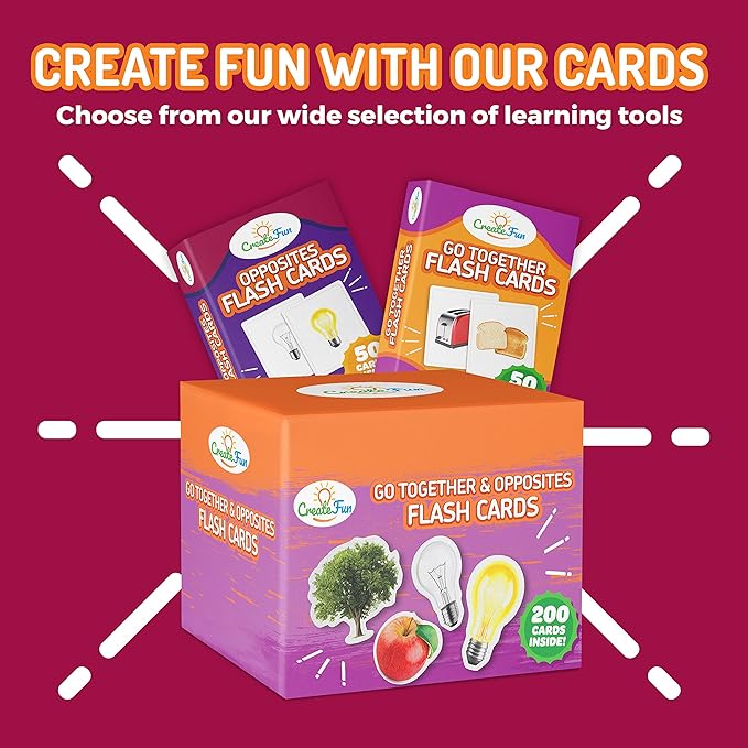 Opposites Flash Cards for Kids & Adults – 50 Realistic Matching Picture Cards for Speech Therapy, Dementia Activities, ESL, Autism Learning, Memory & Language Development, Classroom & Home Use
