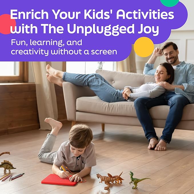 Magnetic Drawing Board for Kids & Toddlers with Beads and Magnet Stylus Pen - Magnetic Tablet Toy for Airplane & Car Ride Activities for Kids