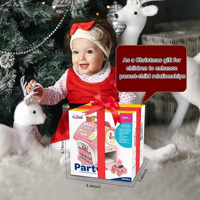 Montessori Toys for 1+ Year Olds Girl Gifts - 8-in-1 Musical Learning House Baby Toy 6-12 12-18 Months, Toddler Toys Age 1, 2 Year Old Girl Birthday Gifts