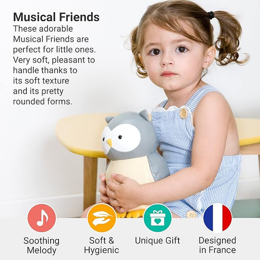 Little Big Friends Musical Baby Toy – Soft Plush Pull-String Cord Classical Toy for Baby & Toddlers | Soothing Stuffed Cuddly Animal Gift | Colette The Owl