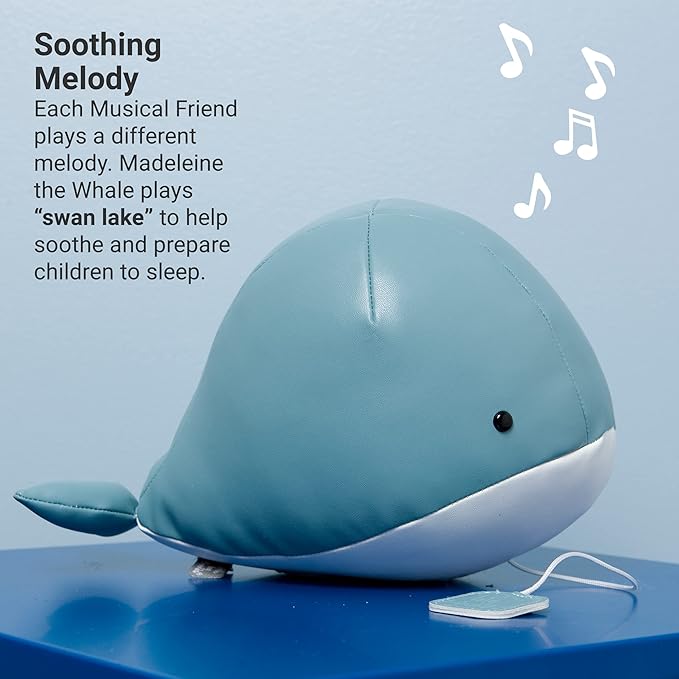 Little Big Friends Musical Baby Toy – Soft Plush Pull-String Cord Classical Toy for Baby & Toddlers | Soothing Stuffed Cuddly Animal Gift | Madelaine The Whale