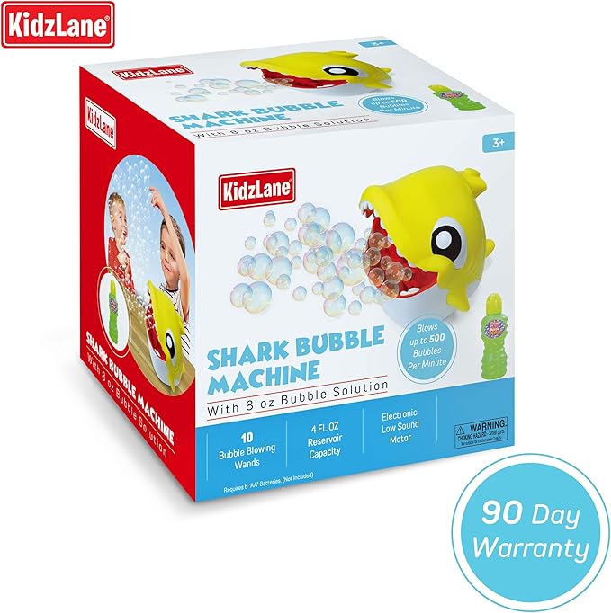 Kidzlane Shark Bubble Machine for Kids & Toddlers – Automatic Bubble Maker for Outdoor Toy and Parties – Shark Toy Gift for Toddlers