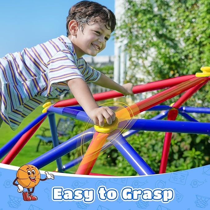 Zupapa 10FT Climbing Dome, Outdoor Jungle Gym for Kids with Climbing Grip - Geometric Dome Climber Supports 1000LBS Outdoor Playset and Easy Assembly Outdoor Play Equipment for Kids (Purple, 10FT)