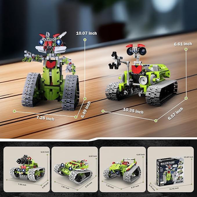 5 in 1 STEM Robot Building Kit with APP Remote Control, 705 PCS Engineering Robot Toys for Kids Age 8-16, Science Coding RC Robotics Kit Birthday Gifts for Boys Girls 6 7 8 9 10 11 12