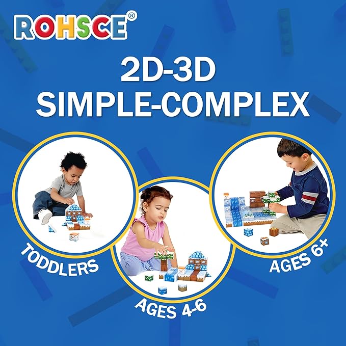 Magnetic Blocks 52PCS - Winter Scene Construction Cubes, STEM Preschool kit, Safe ABS no-Odor, CPC ASTM Certified, Travel-Ready for Ages 3–12, Perfect for Birthday