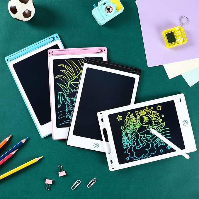Zhehao 20 Pack LCD Writing Board for Kids, 8.5 Inches Doodle Reusable Screen Drawing Pad Erasable Painting Pads Educational Toy for 3-8 Years(Light Blue, Black, Pink, White)