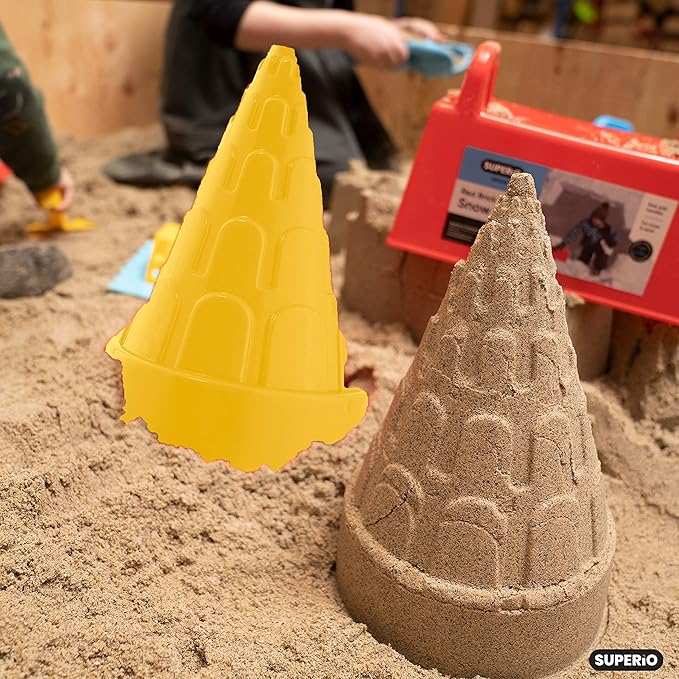 Superio Snow Brick Maker Igloo Fort Block Form Outdoor Winter Snow Toys Sand Castle Building Kit for Adults and Kids Sandbox, Beach, Sand Toys (Yellow)