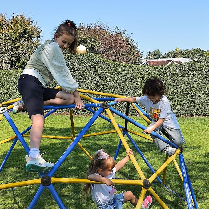 Zupapa Experience Ultimate Fun with The 2025 Upgraded Decagonal Geo Dome Climber - Supports 1000LBS Outdoor Playset and Easy Assembly Play Equipment for Kids (Blue, 9FT)