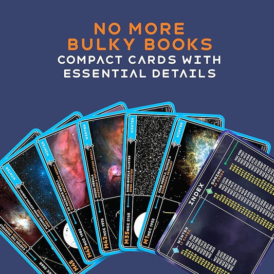 Stargazing Cards - Messier Catalog | Night Sky Exploration Kit for Telescopes & Binoculars | Flashcards with Star Charts, Astrophotography & Facts | Perfect Astronomy & Space Gift for Kids & Adults