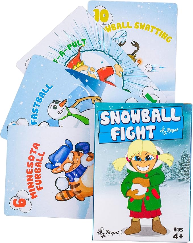 Regal Games Card Games for Kids - Go Fish, Crazy 8's, Old Maid, Slap Jack, Monster Memory Match, Snowball Fight - Holiday-Themed, Simple & Fun Classic Family Table Games - Games May Vary (6 Set)
