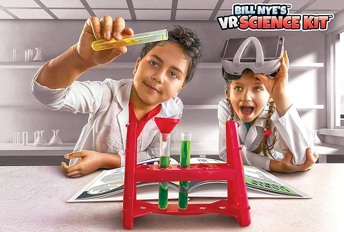 Abacus Brands Bill Nye's VR Science Kit - Virtual Reality Kids Science Kit, Book and Interactive STEM Learning Activity Set (Full Version - Includes Goggles) - for Ages 8 and Up