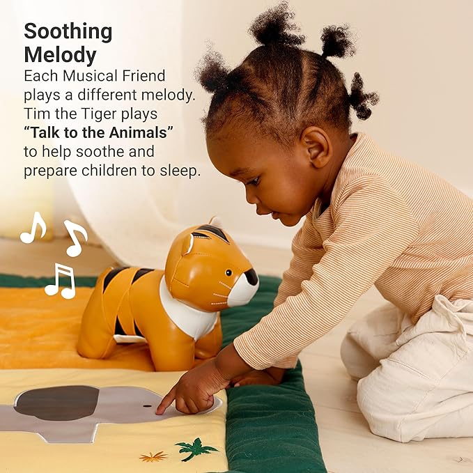 Little Big Friends Musical Baby Toy – Soft Plush Pull-String Cord Classical Toy for Baby & Toddlers | Soothing Stuffed Cuddly Animal Gift | Tim The Tiger