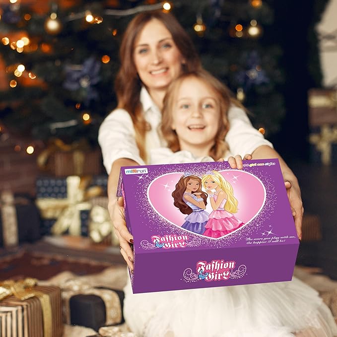 342 Pcs Doll Clothes and Accessories with Doll, Princess Gowns, Fashion Dresses, Top, Pants, Swimsuits, Shoes, Hangers and Other Accessories, Doll Playset Dress up Toy for Girls Toddlers Gift Toys