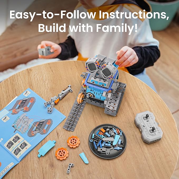 Sillbird Robot Building Kit with Remote Control Christmas STEM Gifts for Kids Age 8-12, Coding Robotics Technic Toy Set for Boys' Birthday, Buildable 5-in-1 Models with 435 Pieces