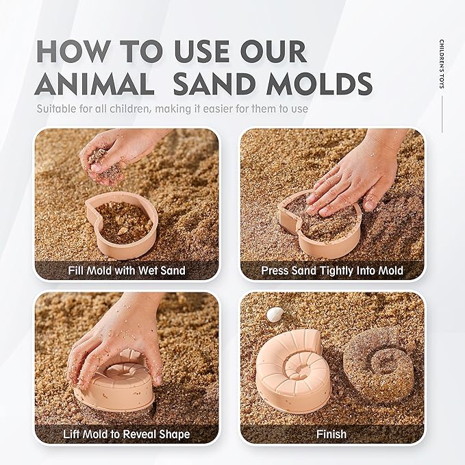 MarcZero 11Pcs Silicone Beach Toys,Modern Baby Beach Toys,Travel Friendly Beach Set,Silicone Bucket, Shovel, 8 Sand Molds, Beach Bag,Silicone Sand Toys for Toddlers, Kids (Pink)