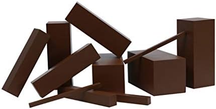Montessori Toys for 3+ Year Old Wooden Brown Stairs Stacked Arrangement Ladder Blocks Development Sensory Toys Montessori Preschool Learning Math Baby Games Educational Toys(10 Piece Set)