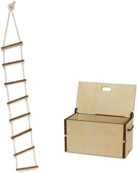 Sailor's Cabin to Go + Grandpa Plush 11cm – Easy DIY Dollhouse in Suitcase | Wooden Furniture, Nautical Decor & Decoration Sheets | 1:12 Scale | Sam & Julia's Mouse Mansion