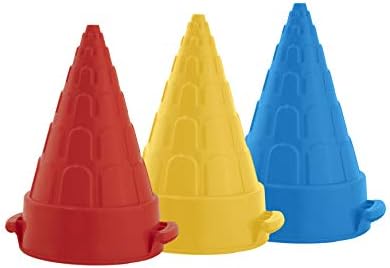 Superio Snow Brick Maker Igloo Fort Block Form Outdoor Winter Snow Toys Sand Castle Building Kit for Adults and Kids Sandbox, Beach, Sand Toys (Red/Blue/Yellow), 3 Pack