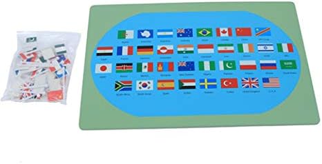 Flags of The World-Montessori Materials Geography Educational Tools Preschool Early at-Home Learning Toys