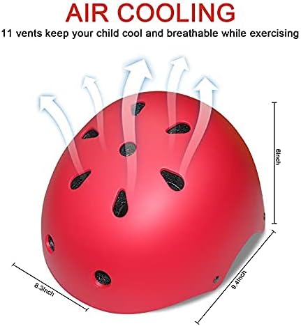 Kids Bike Helmet Set, Adjustable Toddler Helmet for Ages 2-8 Kids with Knee, Elbow & Wrist Pads | Multi-Sport Helmet for Skateboard Cycling Scooter Rollerblading