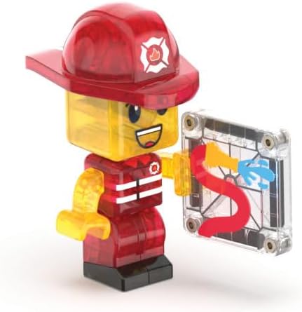 MAGNA-TILES Fire Station 50-Piece Magnetic Construction Set, The Original Magnetic Building Brand