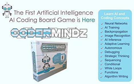 CoderMindz AI Coding Bundle - NBC Featured: First Ever Game for Boys and Girls Age 6+. Teaches Artificial Intelligence and Computer Programming Through Fun Robot and Neural Adventure!