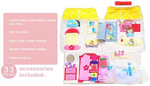 Quiet Busy Book, Carry Home Dollhouse Bag, Educational Toddler Activity Toy