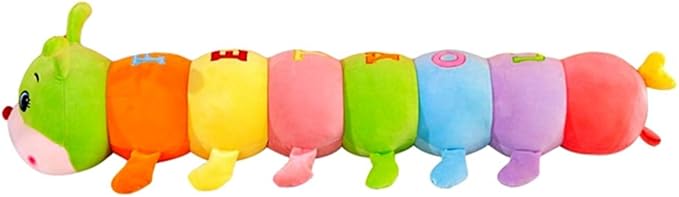Multicolor Caterpillar Stuffed Animal Big Hugging Pillow Cute Plush Soft Pillow Doll,Giant Plush Toy,Gifts for Girl Boy Babies Birthday (43.3inch/110cm)
