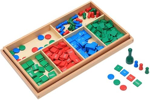 Adena Montessori Stamp Game,Montessori Wooden Math Materials Counting Toy, Early Development Wooden Math School Teaching Aids,Sensorial Educational Tools Preschool Early Learning Toys for Kids