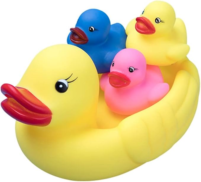 Bath Duck Toys Rubber Ducks Family Squeak and Float Duckies Baby Shower Toy Party Decoration for Toddlers Boys Girls (Colorful Duck Family)