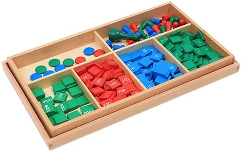 Adena Montessori Stamp Game,Montessori Wooden Math Materials Counting Toy, Early Development Wooden Math School Teaching Aids,Sensorial Educational Tools Preschool Early Learning Toys for Kids