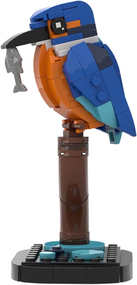 Kingfisher Bird Building Model Kit, MOC-173337 Bird Blocks Set, Display Piece for Home & Office, Creative Gift for Bird Enthusiasts & Model Builder, Compatible with Brand Block (150PCS)