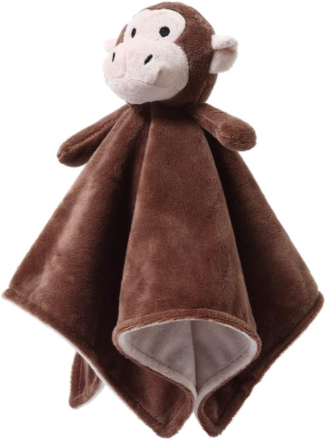 CREVENT Cozy Plush Baby Security Blanket, Loveys for Baby Girls and Boys, Birthday (Deer+Monkey)