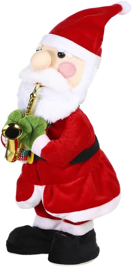Twisting Singing Christmas Tree Santa Claus Reindeer Electric Musical Dancing Repeat What You Say Interactive Animated Plush Doll Figures with Songs Lights Funny Talking Glowing Doll Xmas Gift Decor