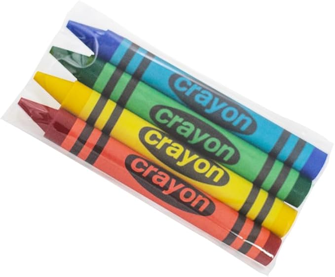 10 Sets of 4 Packs (40 count) Large Size Crayons - Mini Crayon Packs for Kids Party Favors, School Supplies for Teachers & Travel Crayons