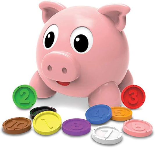 The Learning Journey Learn with Me - Numbers & Colors Pig E Bank - Color and Number STEM - Teaching Toddler Toys & Gifts for Boys & Girls Ages 2 Years and Up, Model Number: 208441, 10 color coins