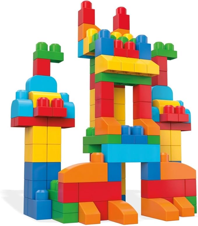MEGA BLOKS First Builders Toddler Blocks Toys Set, Deluxe Building Bag with 150 Pieces and Storage, Creative Open-Ended Play, Blue, Ages 1+ Years (Amazon Exclusive)