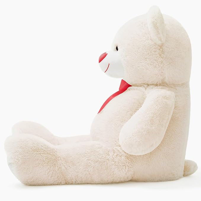 Big Teddy Bear 43.3 inch Giant Stuffed Animal Bears with Love Heart Cute Soft Large Plush Toy for Kids Girlfriend Valentine's Baby Shower, White