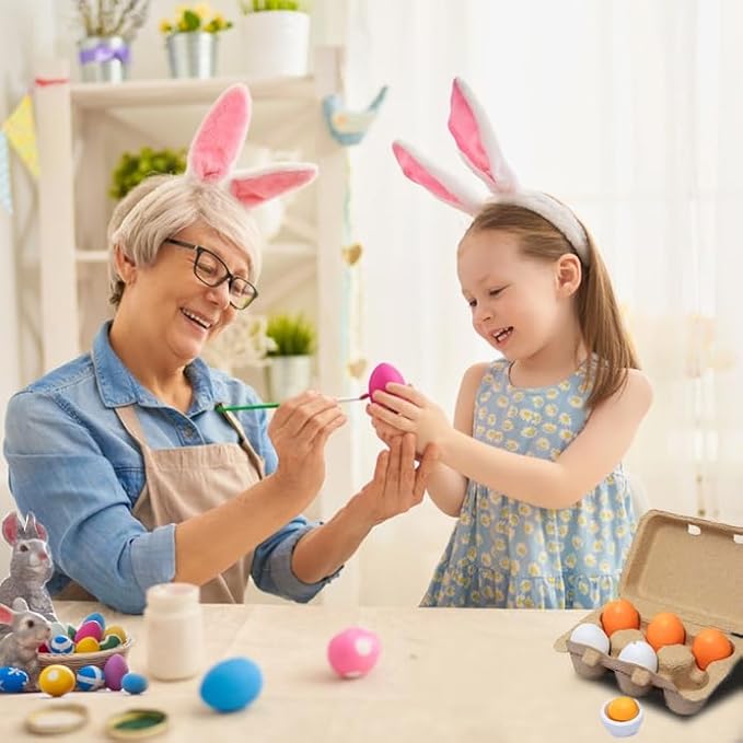 Sportsvoutdoors 6PCS Egg Kitchen Toys, Wooden Toy Food, Kids Play Food Cooking DIY Kitchen Pretend Play Food Set, Easter Eggs