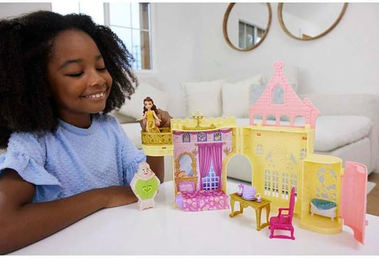 Mattel Disney Princess Toys, Storytime Stackers Belle's Castle, Stackable Doll House with Small Doll & 9 Pieces, Inspired by The Disney Movie