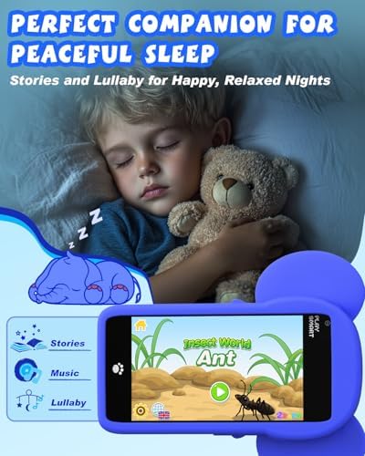 MOMILLA Kids Toys Phone, 3.97" Touchscreen Christmas Birthday Gifts, Toddler Toys Phone with Music Player Puzzle Games 16 GB Storage Alarm Kids Toys for Ages 3-12 Kids (Front Camera Only)