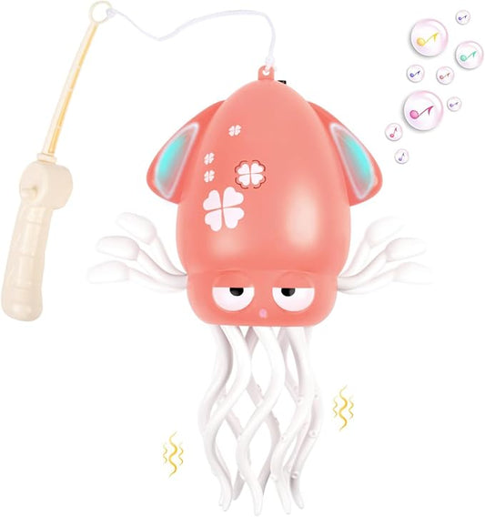 Electric Dancing Octopus Toy, Crawling Squid Tummy Time Toy with Led Light and Music, USB Rechargeable Automatic Evasion Octopus Baby Toy for 3 4 5 6 Year Old Kids Boy Girl Birthday Gifts (Pink)