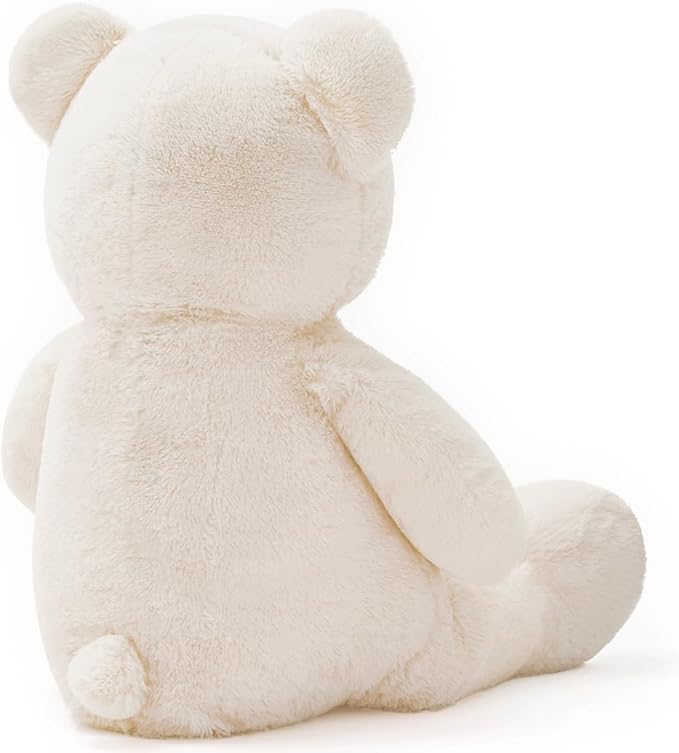 Big Teddy Bear 43.3 inch Giant Stuffed Animal Bears with Love Heart Cute Soft Large Plush Toy for Kids Girlfriend Valentine's Baby Shower, White