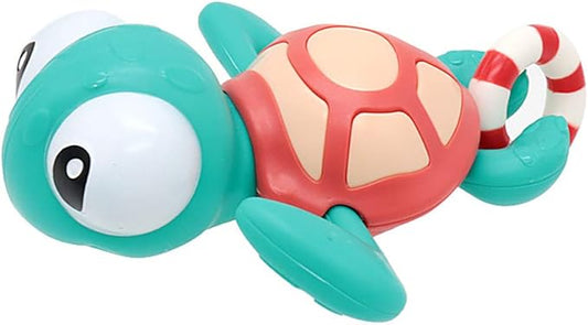 Pull String Baby Bath Toy Pull & Go Turtle Cute Swimming Turtle Windup Clockwork Bathtub Toy for Toddlers