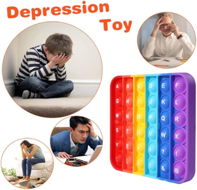 AK-SHIP 2 in 1 Fidget Toys, ABC Learning and Educational Toys, Poppers Fidget Toys,AK-SHIP Stress Relief, Autism Sensory Toys [26 Letters on One Side | Numbers 1-30 on The Other Side] (1 Pack)