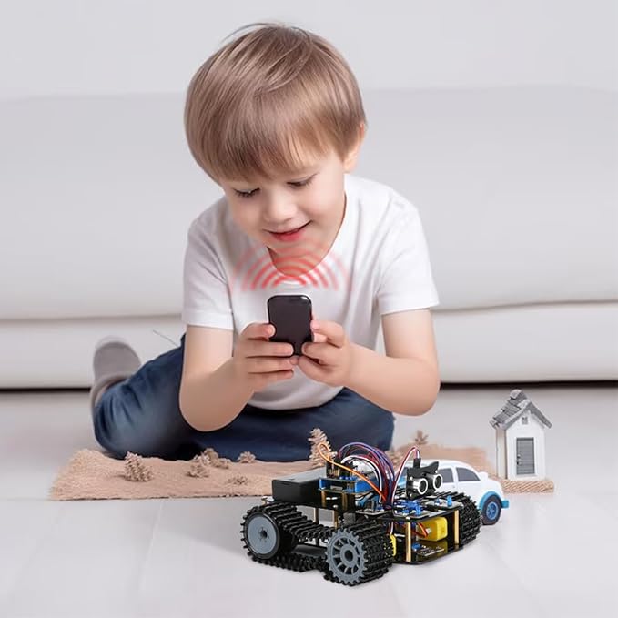 ACEBOTT Smart Robot Tank Car Kit with ESP32 for Arduino Robotics for Kids Ages 8-12 12-16 STEM Science Kits Coding Gifts for 8-16 Year Old Boys Girls Teens Cool Engineering Building Toys Unique Gifts